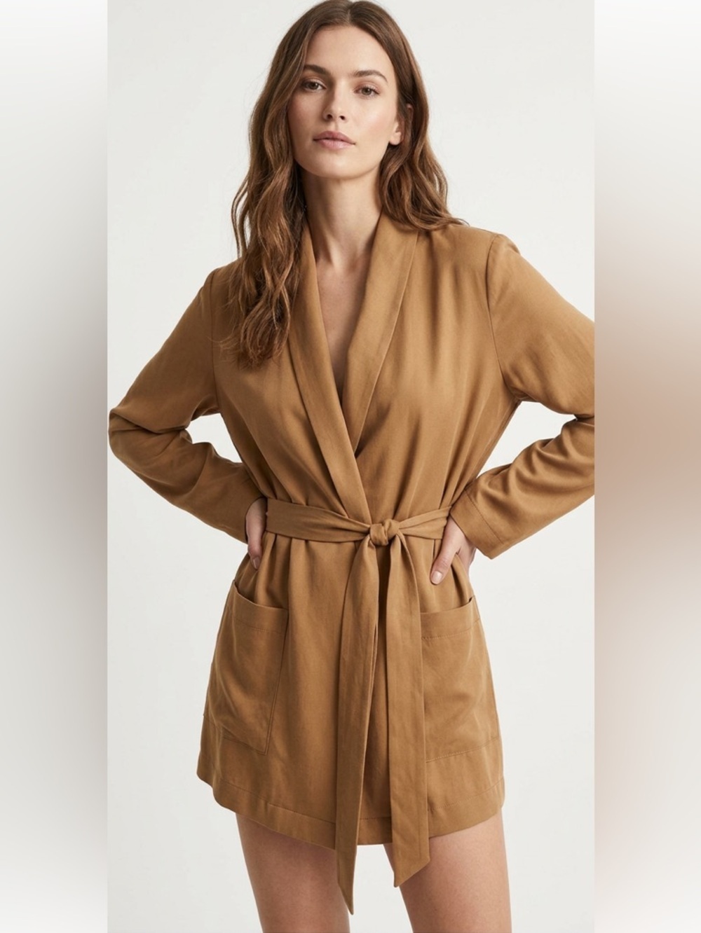 Koret Light Wrap Vintage Jacket with sash tie and front pockets Classic